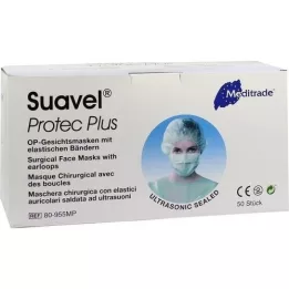 OP-GESICHTSMASKE s gumičkou+nosní spona zelená, 50 ks