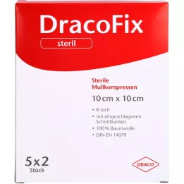 DRACOFIX PEEL komprimuje 10x10 cm sterilní 8krát, 5x2 ks