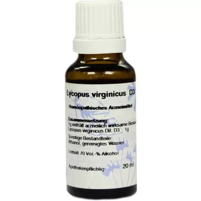 LYCOPUS VIRGINICUS D3 ředění, 20 ml