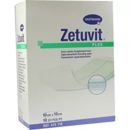 ZETUVIT plus extra -strong sací compr.steril 10x10 cm, 10 ks