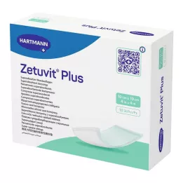 ZETUVIT Plus extra silný absorpční kompres sterilní 10x10 cm, 10 ks