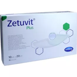 ZETUVIT plus extra -strong sací compr.steril 10x20 cm, 10 ks