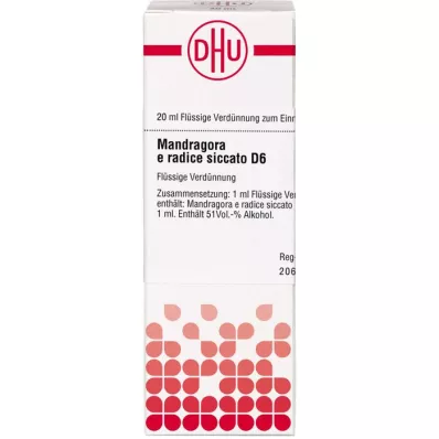 MANDRAGORA E radice siccata D 6 Ředění, 20 ml
