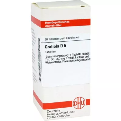 GRATIOLA D 6 tablet, 80 ks