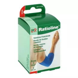 RATIOLINE obvaz akutní fixace soudržný 8 cmx4 m modrý, 1 ks