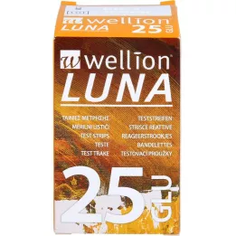 WELLION LUNA Testovací proužky na měření hladiny glukózy v krvi, 25 ks
