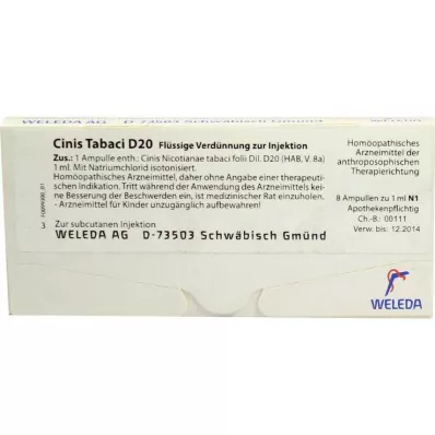 CINIS TABACI D 20 ampulí, 8X1 ml