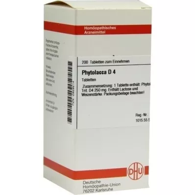 PHYTOLACCA d 4 tablety, 200 ks PHYTOLACCA d 4 tablety, 200 ks
