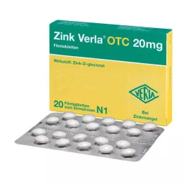 ZINK VERLA OTC 20 mg potahované tablety, 20 ks
