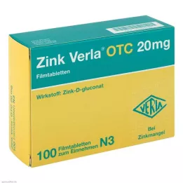 ZINK VERLA OTC 20 mg potahované tablety, 100 ks