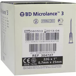 BD MICROLANCE Kanyla 22 G 1 0,7x25 mm, 100 ks