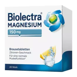 BIOLECTRA Hořčík 150 mg Citronové šumivé tablety, 20 ks