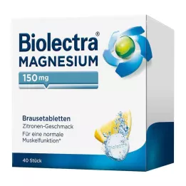 BIOLECTRA Hořčík 150 mg Citronové šumivé tablety, 40 ks