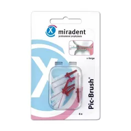 MIRADENT Interd.Pic-Brush náhradní kartáč x-velký vínový, 6 kusů