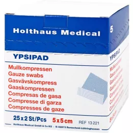 MULLKOMPRESSEN Ypsipad 5x5 cm sterilní 8vrstvý, 25x2 ks