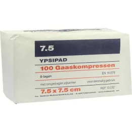 Gázové obklady Ypsipad 7,5x7,5 cm nesterilní 8násobné, 100 kusů