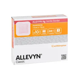 Allevyn Ag Gentle Border obvaz 7,5x7,5 cm, 10 ks