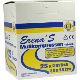 Erena Sterilní gázový obklad 7,5x7, 25x2 ks