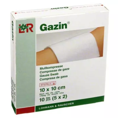 GAZIN Gáza komp.10x10 cm sterilní 8vrstvá, 5X2 ks
