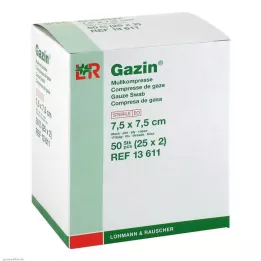 GAZIN Gáza komp. 7,5x7,5 cm sterilní 8-vrstvá, 25X2 ks