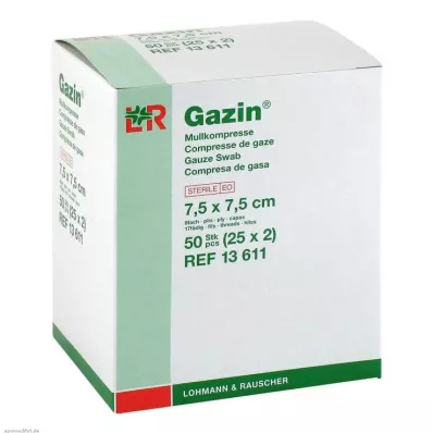 GAZIN Gáza komp. 7,5x7,5 cm sterilní 8-vrstvá, 25X2 ks