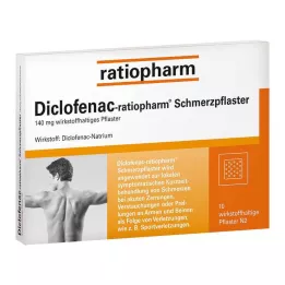 DICLOFENAC-náplasti proti bolesti ratiopharm, 10 ks