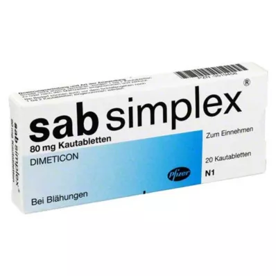 SAB simplex žvýkací tablety, 20 ks