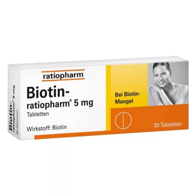 BIOTIN-RATIOPHARM 5 mg tablety, 30 ks BIOTIN-RATIOPHARM 5 mg tablety, 30 ks