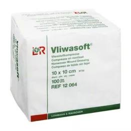 VLIWASOFT Komprese z netkané textilie 10x10 cm nesterilní 4l., 100 ks