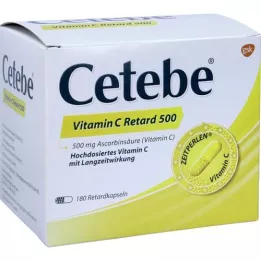 CETEBE Vitamin C retardové tobolky 500 mg, 180 ks