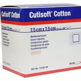 CUTISOFT Cotton Ster 7,5x7,5 cm ster.12fach, 25x2 ks
