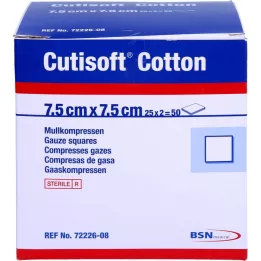 CUTISOFT Cotton Ster 7,5x7,5 cm ster.12fach, 25x2 ks