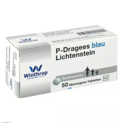 P DRAGEES modrá, 50 ks