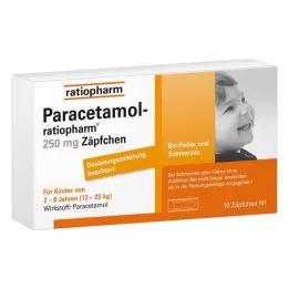 PARACETAMOL-ratiopharm čípky 250 mg, 10 ks