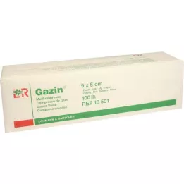 GAZIN Gáza komp. 5x5 cm nesterilní 12násobný provoz, 100 ks