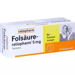 FOLSÄURE-RATIOPHARM 5 mg tablet, 50 ks