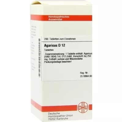 AGARICUS d 12 tablet, 200 ks