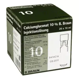 CALCIUMGLUCONAT 10% MPC Injekční roztok, 20X10 ml