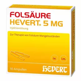 FOLSÄURE HEVERT 5 mg ampule, 10 hodin