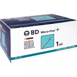 BD MICRO-FINE+ inzulinpr.1 ml U40 12,7 mm, 100x1 ml