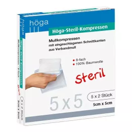 HÖGA-KOMPRESSEN 5x5 cm sterilní 8cestný, 5X2 ks