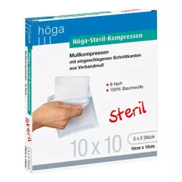 HÖGA-KOMPRESSEN 10x10 cm sterilní 8cestný, 5X2 ks