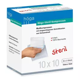 HÖGA-KOMPRESSEN 10x10 cm sterilní 8cestný, 25X2 ks