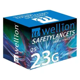 WELLION Safetylance 23 g bezpečnostní hodiny., 25 ks