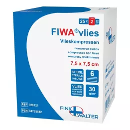 VLIESKOMPRESSEN 7,5x7,5 cm sterilní 6cestný, 25X2 ks