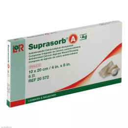SUPRASORB A+Ag Antimik.Cal.Alginate Compr.10x20 cm, 5 ks