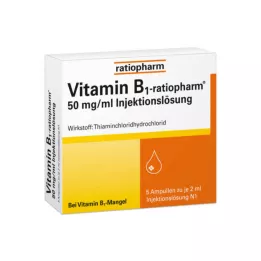 VITAMIN B1-RATIOPHARM 50 mg/ml Inj.Lsg.ampule, 5X2 ml
