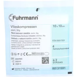 VLIESKOMPRESSEN sterilní 10x10 cm 4-krát, 50X2 ks