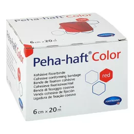 PEHA-HAFT Bájí obvaz barev 6 cmx20 m červená, 1 ks
