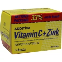 ADDITIVA Vitamin C+Zink Depotkaps. Akční balíček, 80 ks